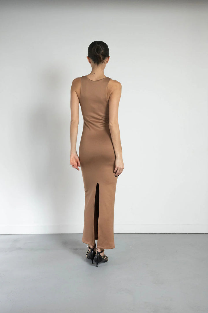 VESTIDO FYBER MAXI COCOA