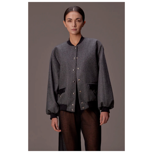 Chaqueta Bomber Paño Gris