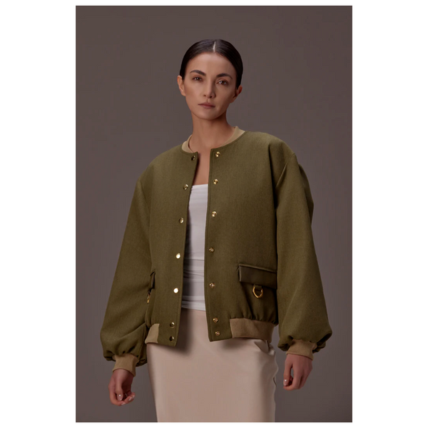 Chaqueta Bomber Paño Verde