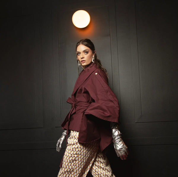 Chaqueta Capa Nina Vinotinto
