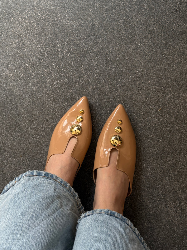 Tacones Flats Reflejos Caramelo