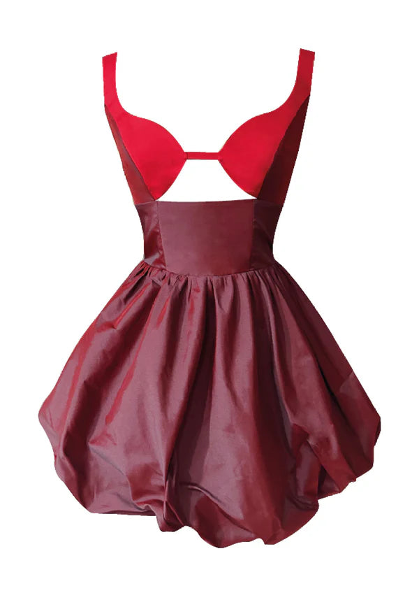SYMPHONY MINI DRESS VINO TINTO